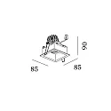 Wever & Ducré Indbygget spotlys PLANO 1.0 - LED 1-flamme, kardanisk drejning, med klemfjedre IP20, mat, trafik hvid dæmpbar