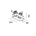 Wever & Ducré Indbygget spotlys PLANO 2.0 - LED 2-flammer, kardanisk drejning, med klemfjedre IP20, mat, trafik hvid dæmpbar