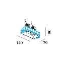Wever & Ducré Indbygget spotlys STRANGE TRIMLESS 2.0 - LED 2-flammer, firkantet, skylle, kardanisk drejning IP20, mat, kulsort dæmpbar