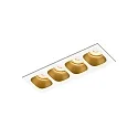 LED Recessed spot PIRRO 4.0, 4 spots, 4x 4.5W 3000K, CRi >90, dimmable, white gold