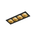 LED Recessed spot PIRRO 4.0, 4 spots, 4x 4.5W 3000K, CRi >90, dimmable, black gold
