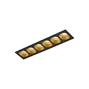 LED Recessed spot PIRRO 6.0, 6 spots, 6x 4.5W 2700K, CRi >90, dimmable, white gold