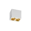LED Ceiling luminaire PIRRO 2.0, 2 spots, 2x 4.5W 3000K, CRi >90, dimmable, white gold