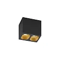 LED Ceiling luminaire PIRRO 2.0, 2 spots, 2x 4.5W 2700K, CRi >90, dimmable, black gold
