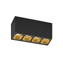 LED Ceiling luminaire PIRRO 4.0, 4 spots, 4x 4.5W 3000K, CRi >90, dimmable, black gold