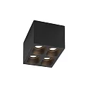 Downlight PIRRO 4.1 4-flammer, firkantet IP20, sort dæmpbar