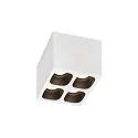 Downlight PIRRO 4.1 4-flammer, firkantet IP20, sort, hvid dæmpbar