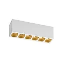 LED Ceiling luminaire PIRRO 6.0, 6 spots, 6x 4.5W 3000K, CRi >90, dimmable, white gold