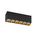 LED Ceiling luminaire PIRRO 6.0, 6 spots, 6x 4.5W 2700K, CRi >90, dimmable, black gold