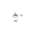 Indbygnings loftlampe DEEP PETIT IP65 1.0 - LED stiv, konstant strøm IP65