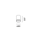 Wever & Ducré Spot TAIO IP65 CEILING SURF 1.0 IP65, antracit dæmpbar