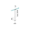 Wever & Ducré 1-phase pendant luminaire ODREY ON TRACK 1.1 incl. 1-phase adapter GU10 IP20, gold