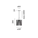 Wever & Ducré Pendel WIRO 1.8 WIRO CEILING SUSP E27 IP20, sort 