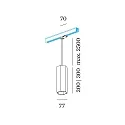 Wever & Ducré 3-faset pendul HEXO ON TRACK 3.0 - PAR16 firkantet, lang, med adapter GU10 IP20, bronze dæmpbar