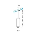 Wever & Ducré 3-faset pendul RAY ON TRACK 2.0 - PAR16 cylindrisk, kort, med adapter GU10 IP20, kobber dæmpbar