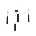 Pendel RAY 3.0 - PAR16 cylindrisk, lang, med åbent kabel GU10 IP20, mat, kulsort dæmpbar