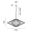 Wever & Ducré Pendel WIRO 2.0 DIAMOND CEILING SUSP E27 IP20, sort 