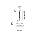 Wever & Ducré Pendel ROOMOR CABLE 1.3 - E27 - 600CM E27 IP20, grå, kulsort dæmpbar