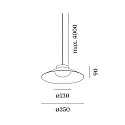 Wever & Ducré pendant luminaire CLEA 1.0 - Ø 35CM round, direct / indirect IP20, silk grey dimmable
