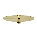 Pendant luminaire MIRRO 3.0, length 250cm / mirror Ø 75cm, E27 (excl.), black gold