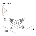 Wever & Ducré Accessory for 3-phase tracks - T-coupler 4.0 with feed-in option, earth outside / right, black