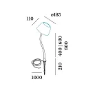 Socket 400 for LED Floor lamp SWAM FLOOR, curved, 40cm, with ground spike