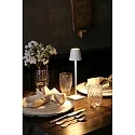 Zafferano battery table lamp POLDINA MICRO IP65, white dimmable