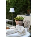 Zafferano battery table lamp POLDINA MICRO IP65, white dimmable