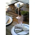 Zafferano battery table lamp POLDINA MICRO IP65, white dimmable