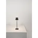 Zafferano Batteri bordlampe POLDINA MICRO IP65, mørkegrå dæmpbar